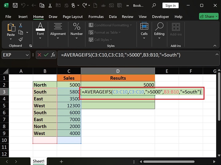 AVERAGEIFS Function 3
