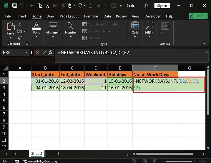 Calculating 9 Working Days to Resolve Ticket2