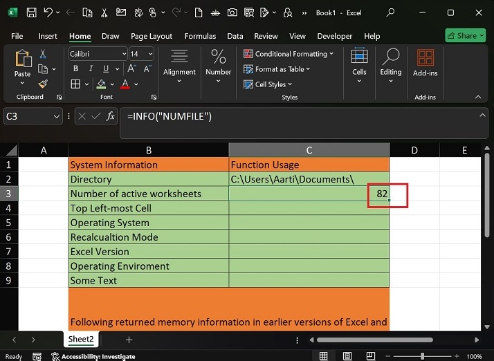 Crucial Details of System using INFO Function4