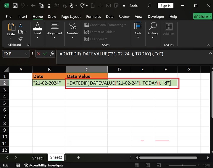  DATEDIF Function with the DATEVALUE Function1