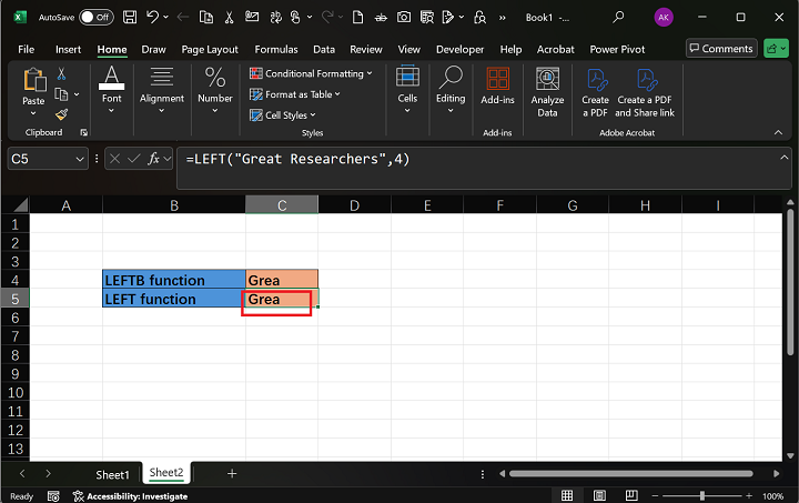 English Language Using LEFTB Function 3