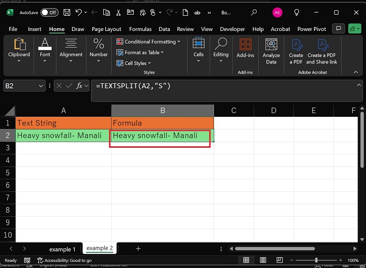Exact Text String will be Populated