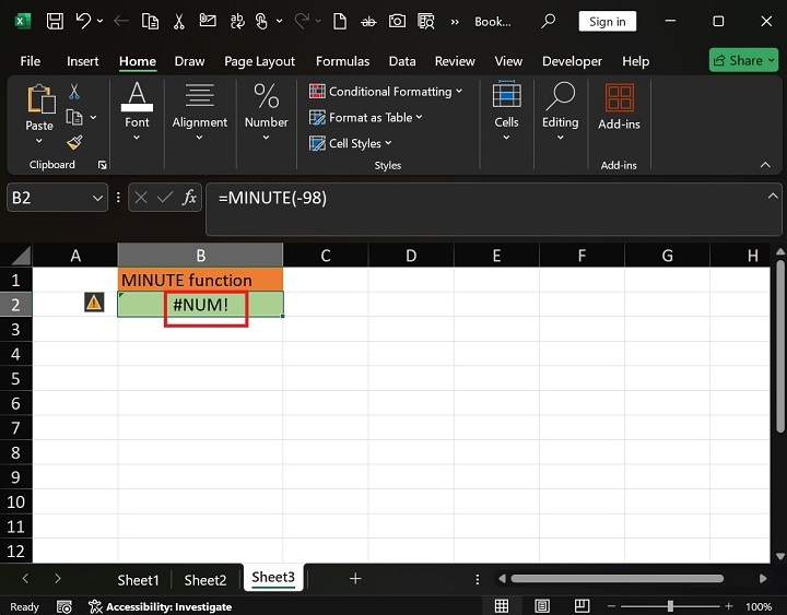 Examples of the MINUTE Function in Excel6