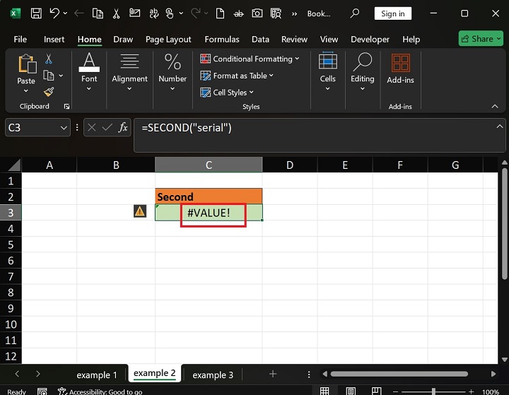 Examples of the SECOND Function in Excel5