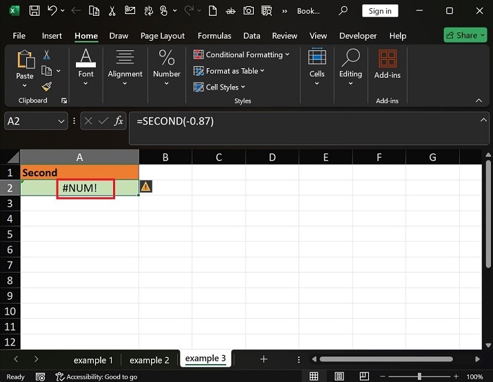 Examples of the SECOND Function in Excel7