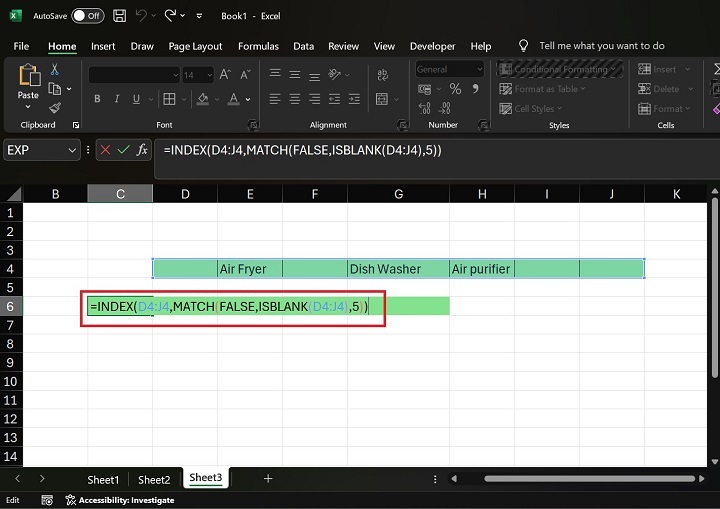 Fetch Last Non-blank Cell Value from an Array1
