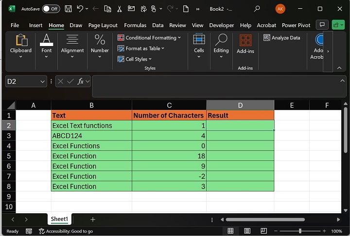 How to Execute RIGHT Function in Excel1