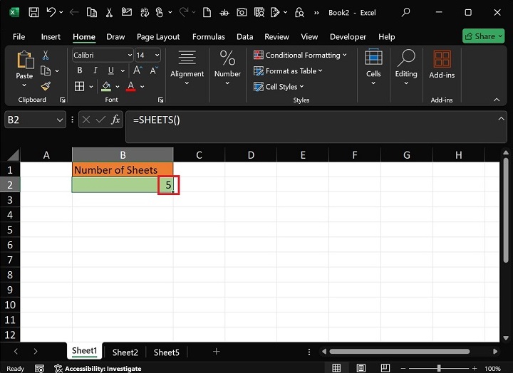 How to Retrieve the Numbers of Sheets2