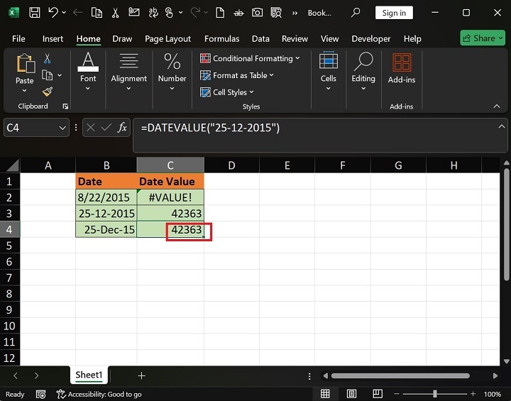 How to use DATEVALUE Function in Excel7
