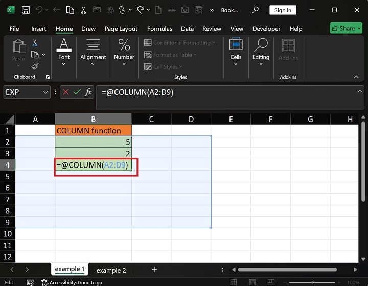 How to use the COLUMN Function in Excel5