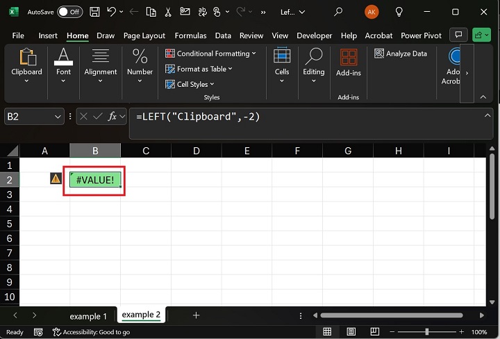LEFT Function Will Retrieve VALUE Error2