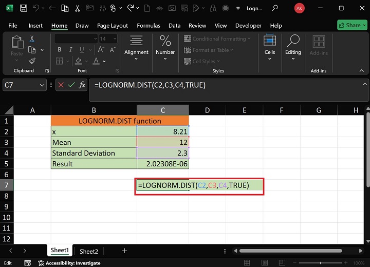 LOGNORM.DIST Function4