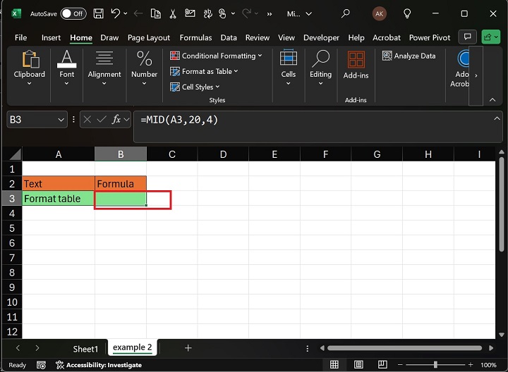 MID Function Retrieve Empty String2