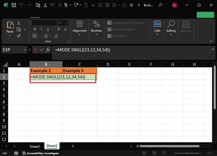 MODE.SNGL Function retrieves N/A error1