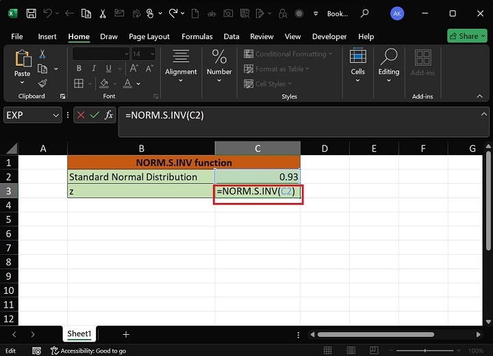 NORM.S.INV Function1