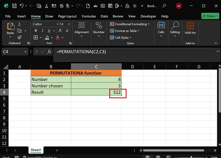 PERMUTATIONA Function2