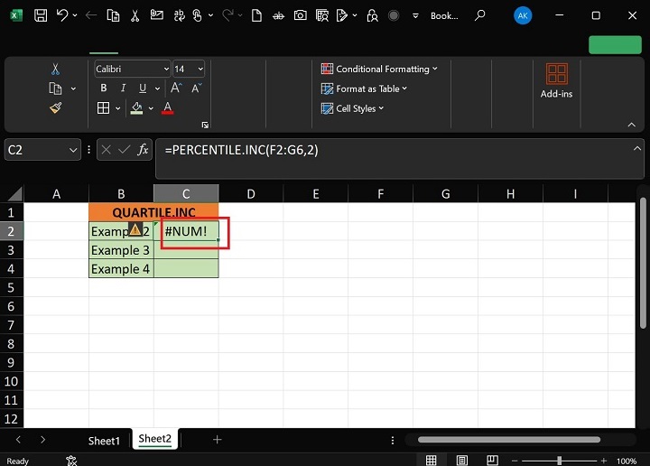 QUARTILE.INC Function5