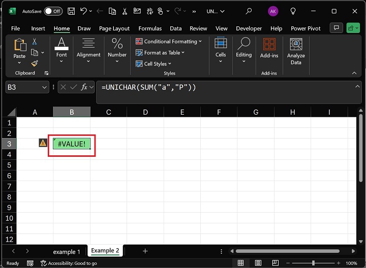 Specify Cell Reference Points to an Invalid Data Value2