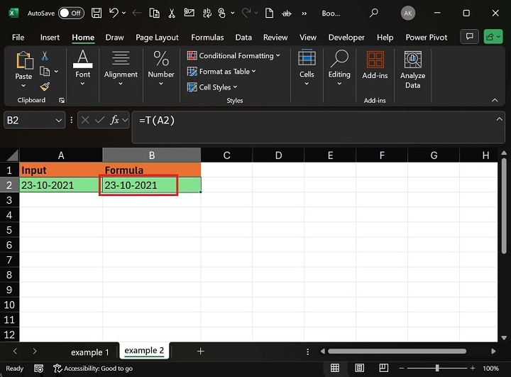T Function will Return Date as Text Form