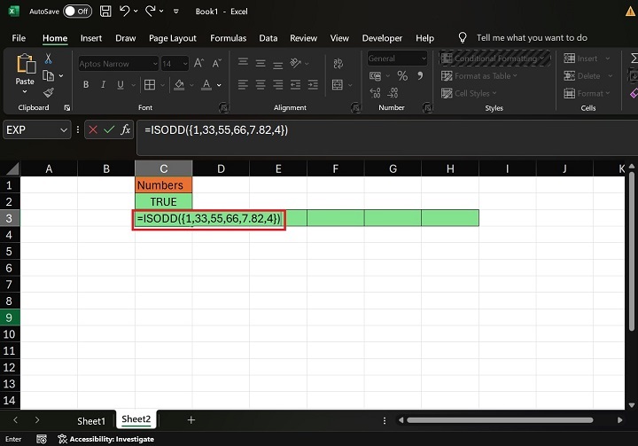 Using Advanced ISODD Function3
