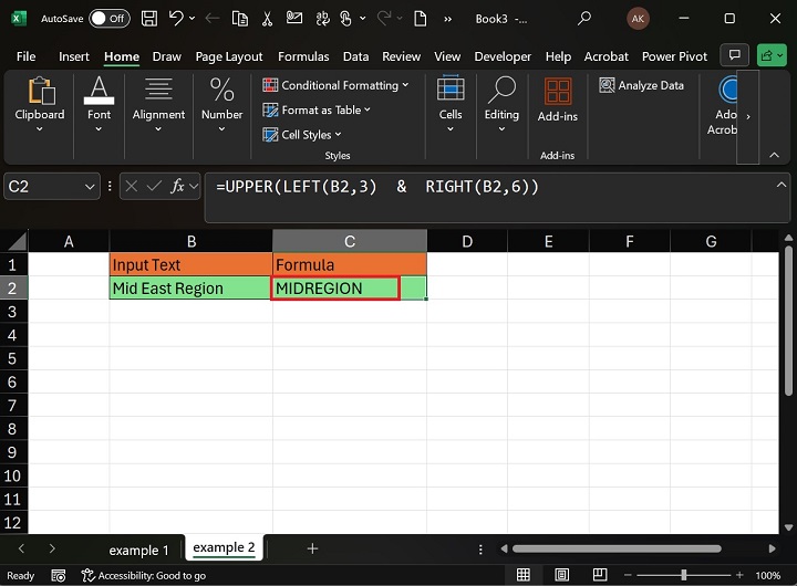 Using LEFT and RIGHT Function with UPPER Function2