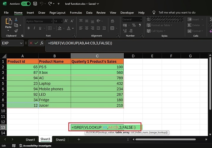 Using VLOOKUP Formulas with ISREF Function1