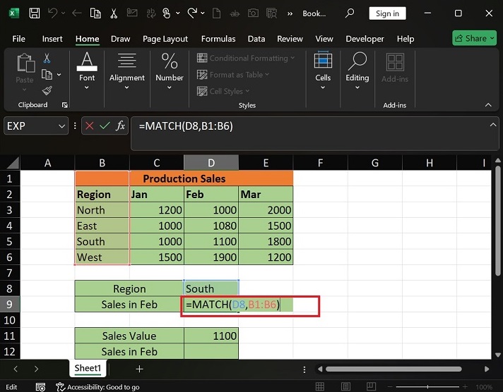 What does the MATCH Function do in Excel2
