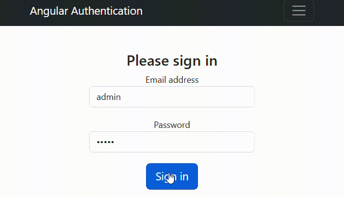 authentication in angular