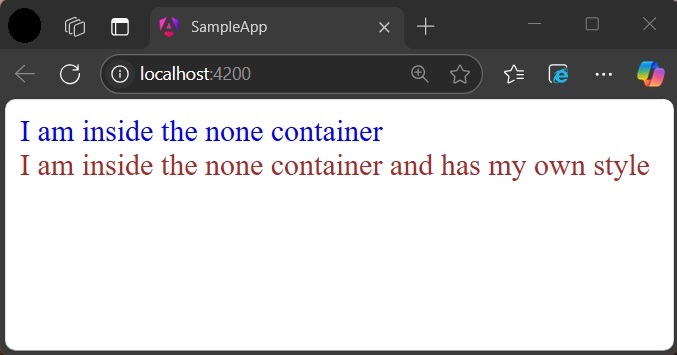 None ViewEncapsulation Mode