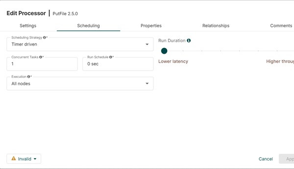 Putfile Run Schedule