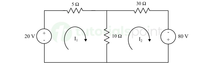Mesh Analysis Circuit Solution