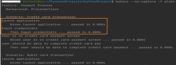 Feature File with Background