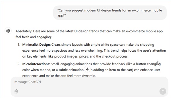 Using ChatGPT for UI / UX Design