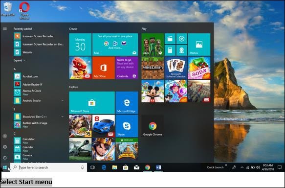 Select Start Menu