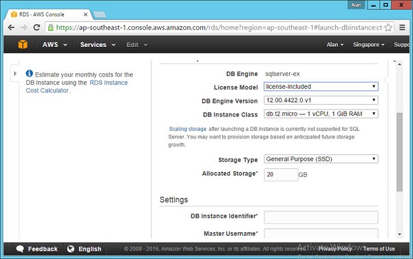 Free Tier of DataBases