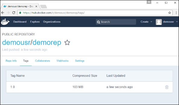 Tag Name in the Repository