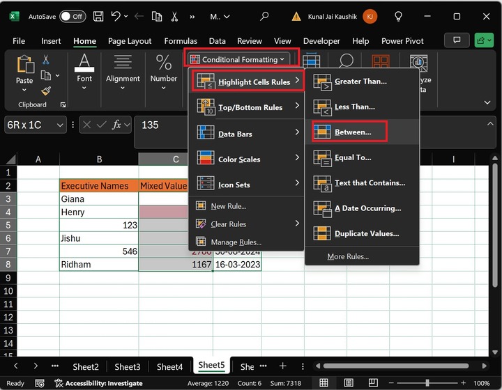 Cell Rules in Excel 6
