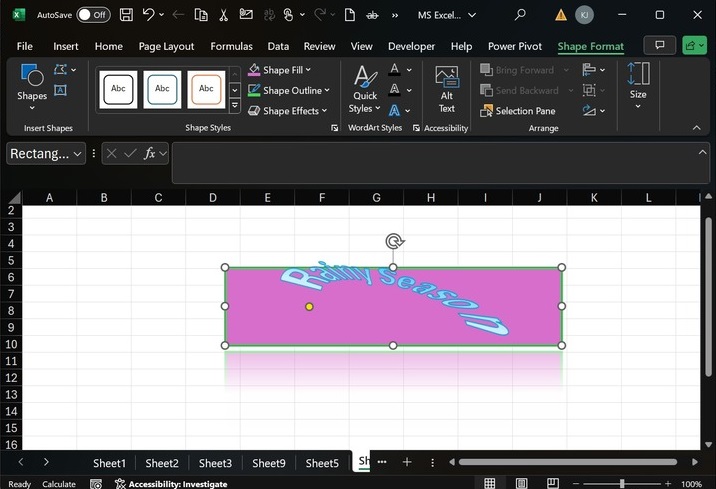 Format the WordArt Design 12