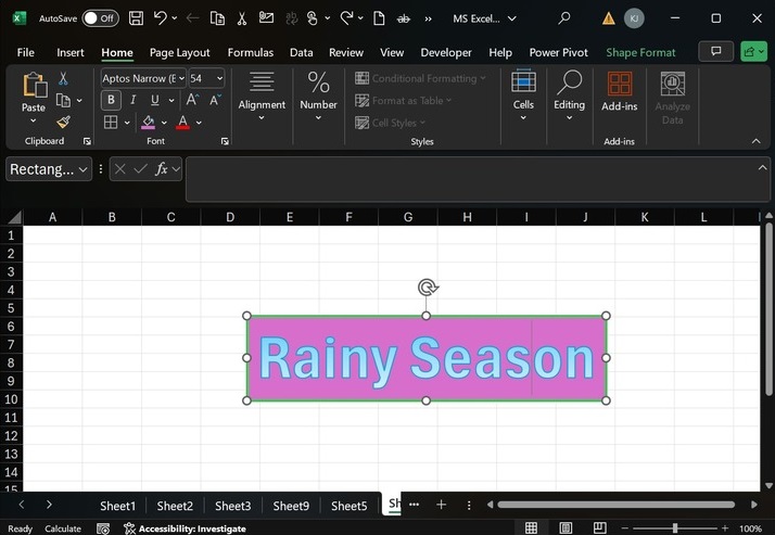 Format the WordArt Design 5