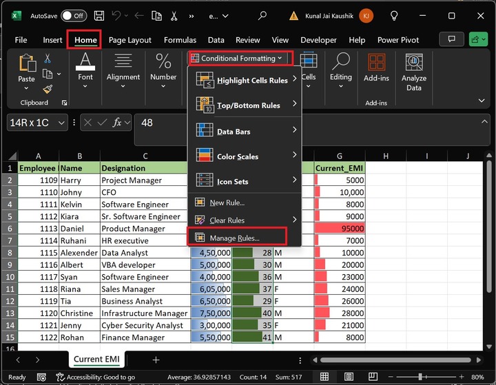 Hide Numbers and Show Data Bars