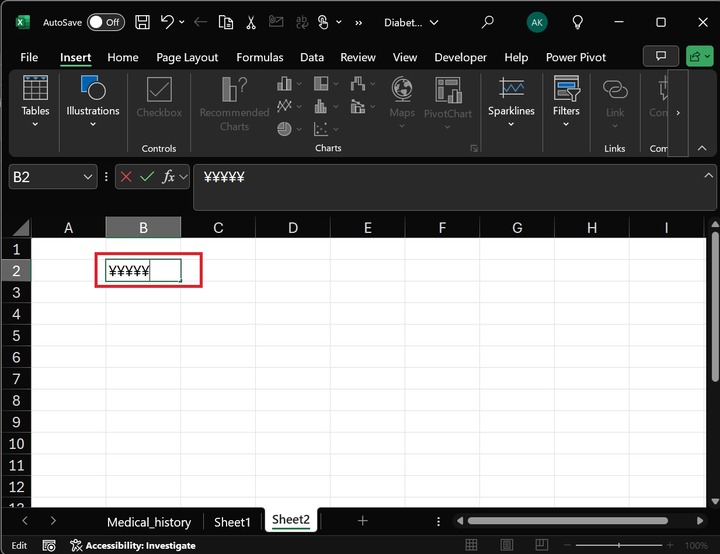 Insert the Symbols in Microsoft Excel 2