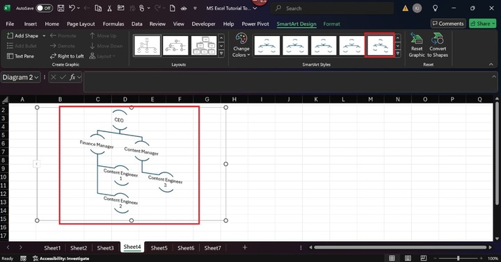 SmartArt Hierarchy in Excel 5
