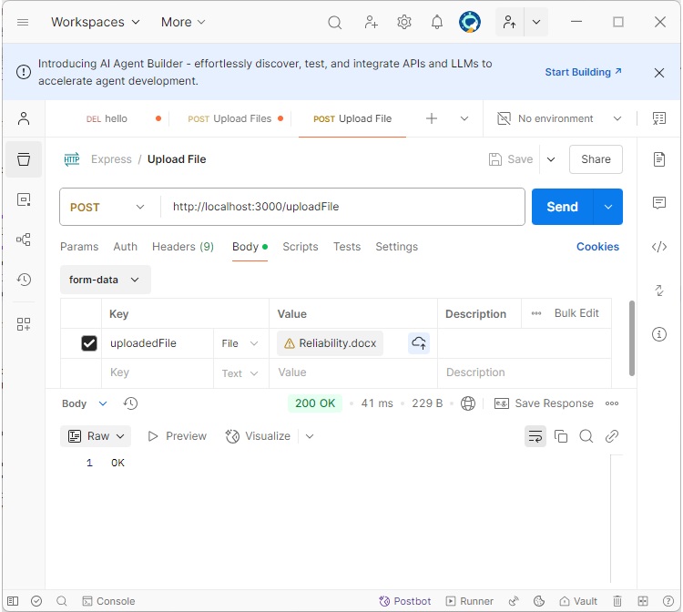 Response to file upload