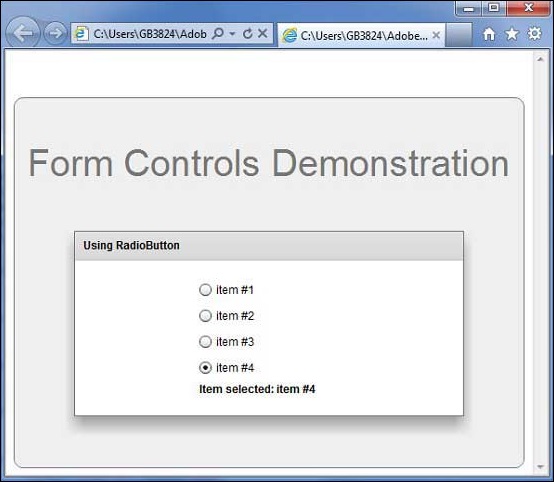 Flex Radio Button Control