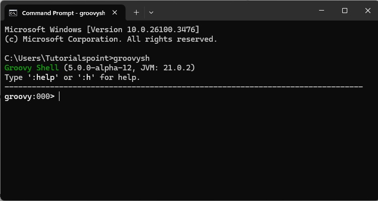 Running Command Groovysh