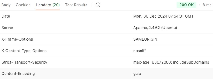Accept-Encoding Output
