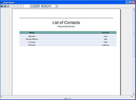 Jasper Report Parameter Example