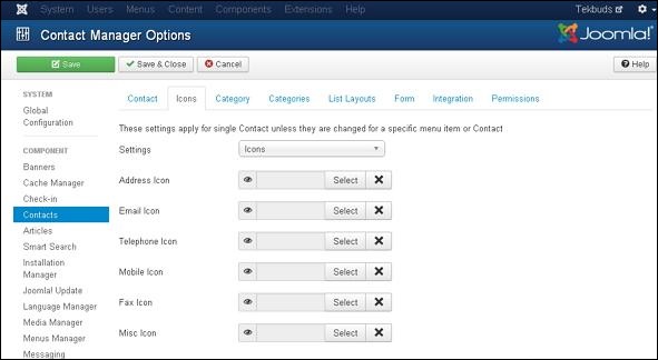 Joomla Adding Contacts
