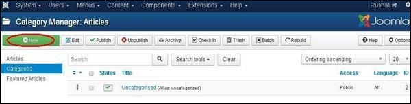 joomla Category Management