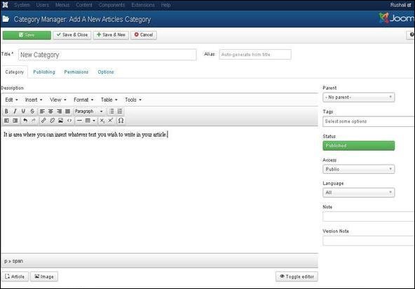 joomla Category Management